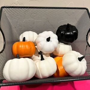 Decorative White and Orange Pumpkins